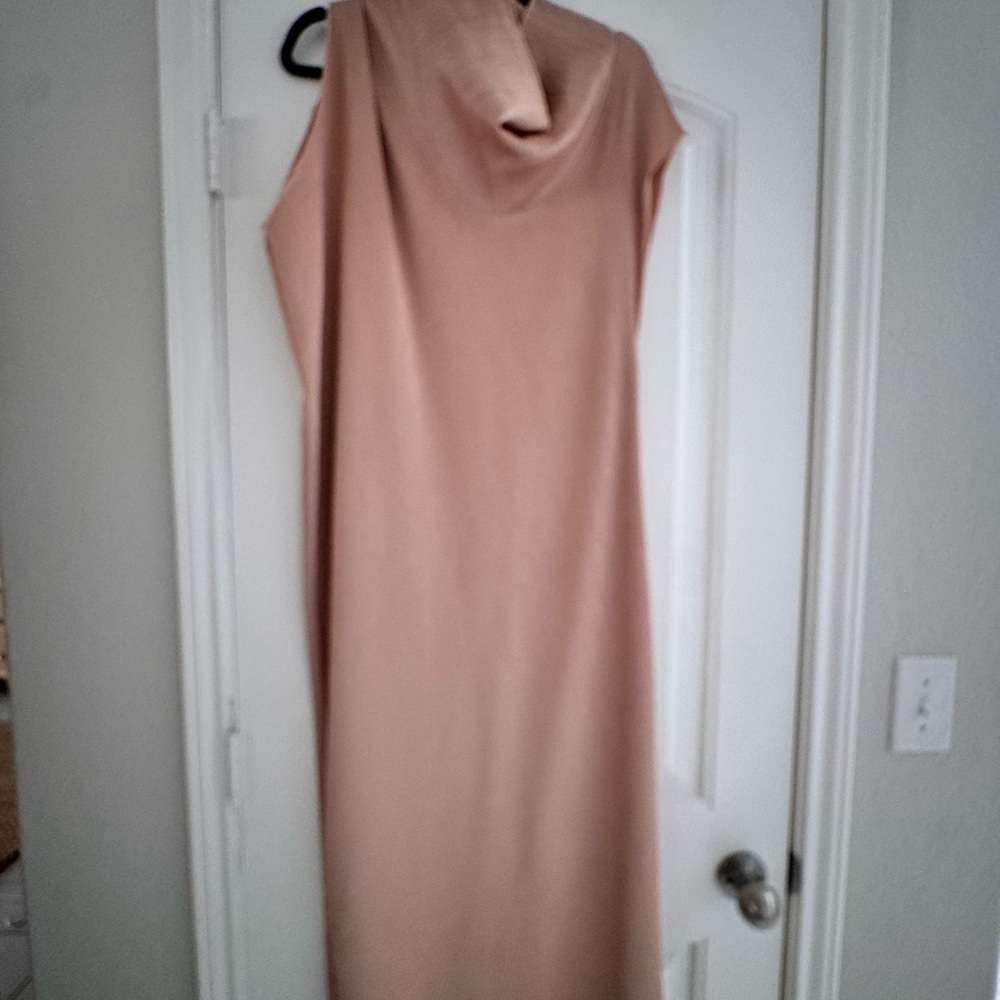 Zara Backless Tan Dress